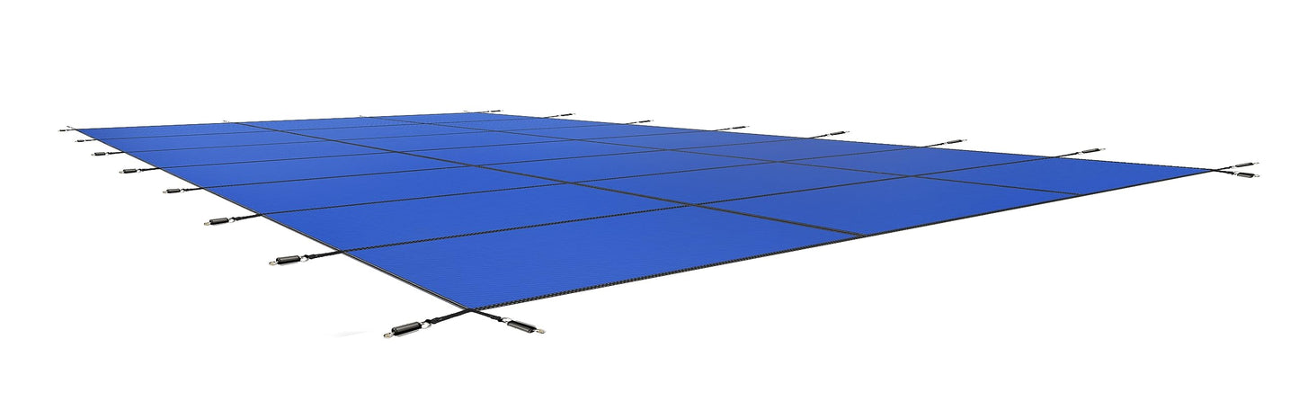 WaterWarden Inground Pool Safety Cover 25' x 45', Rectangle, 15-Year Warranty, UL Classified to ASTM F1346, Triple Stitched for MAX Strength, Abrasion Resistant, Hardware Included, Blue Mesh