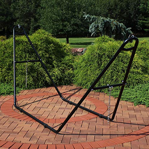 Sunnydaze Universal 2-Person Hammock Stand Only - 550-Pound Capacity - Heavy-Duty Hammock Stand for Outside - Fits 9 to 14 Foot Hammocks - Black