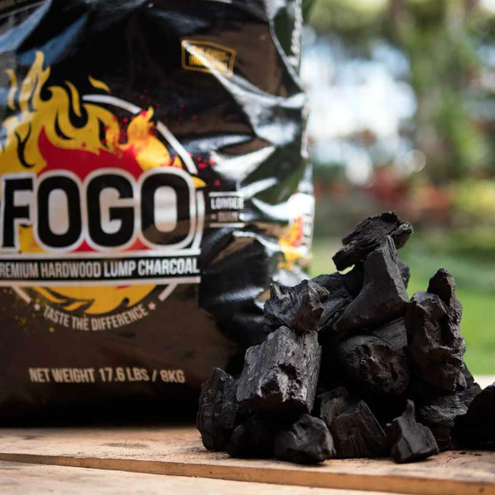 FOGO Premium Oak Restaurant Grade All-Natural Hardwood Medium and Small Sized Lump Charcoal for Grilling and Smoking, 17.6 Pound Bag