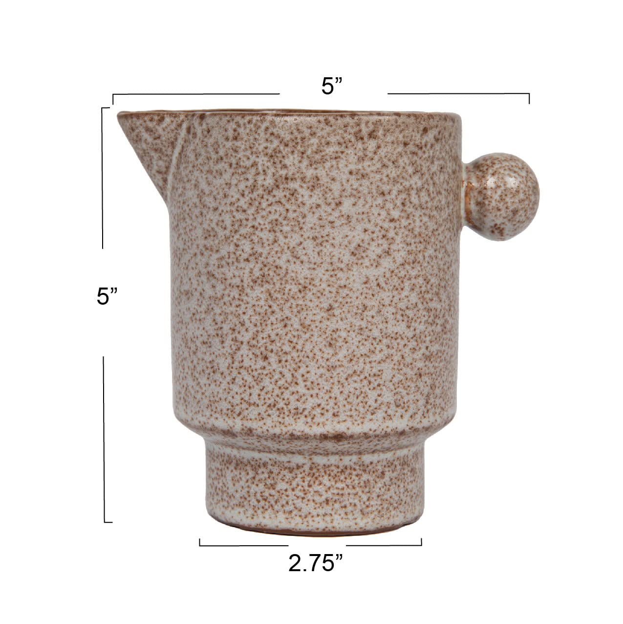 Creative Co-Op Modern Small Stoneware Pitcher or Vase, Putty Brown