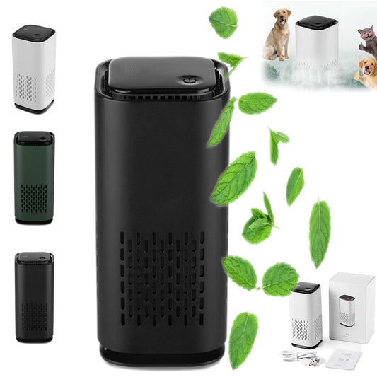 Puppy Mothers Pet Air Purifier, Air Purifier for Bedroom, The Pet Air Purifier for Home, Mini Portable Pet Air Purifier with Reusable Filter Element for pet hair,allergies,Dust (Black)