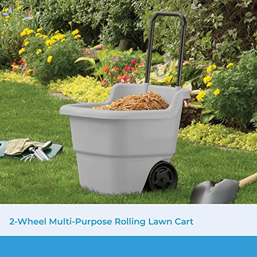 Suncast Resin 15.5 Gallon Multi-Purpose Cart with Wheels, Brown,Taupe