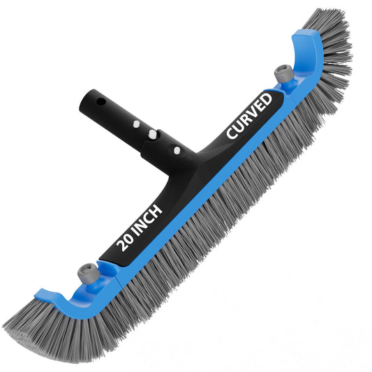 Pool Brush 20’’ Heavy Duty Detachable Corner Brush Head for Above Ground Pools Inground Pools, Swimming Pool Scrub Brush Safe to Vinyl Liner (Pole Not Included)