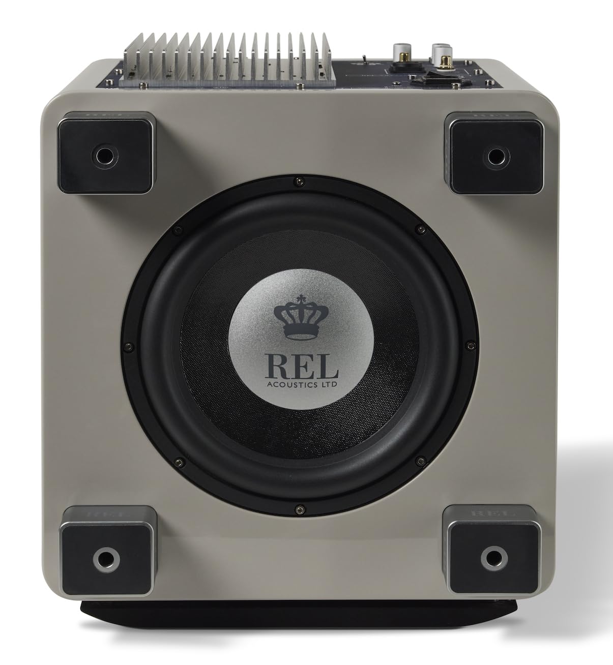 REL T/9x, 10” Subwoofer with Sealed Design, High Gloss Grey - Powerful Bass for HiFi Home Theater and Stereo Systems.