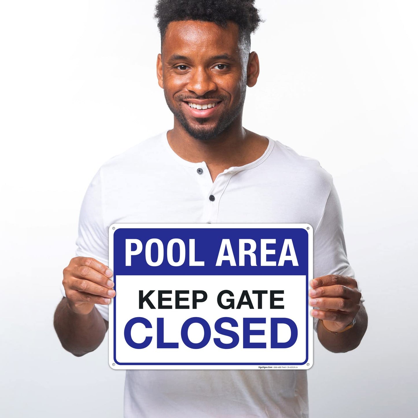 Sigo Signs Pool Area Keep Gate Closed Pool Sign, 10x14 Inches, Rust Free .040 Aluminum, Fade Resistant, Made in USA