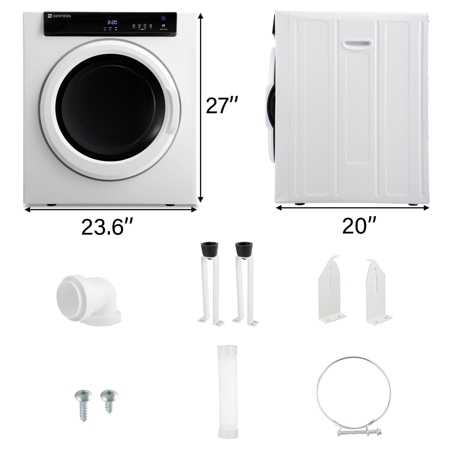 Sentern Electric Portable Clothes Dryer, Front Load Compact Tumble Laundry Dryer with Touch Screen Panel