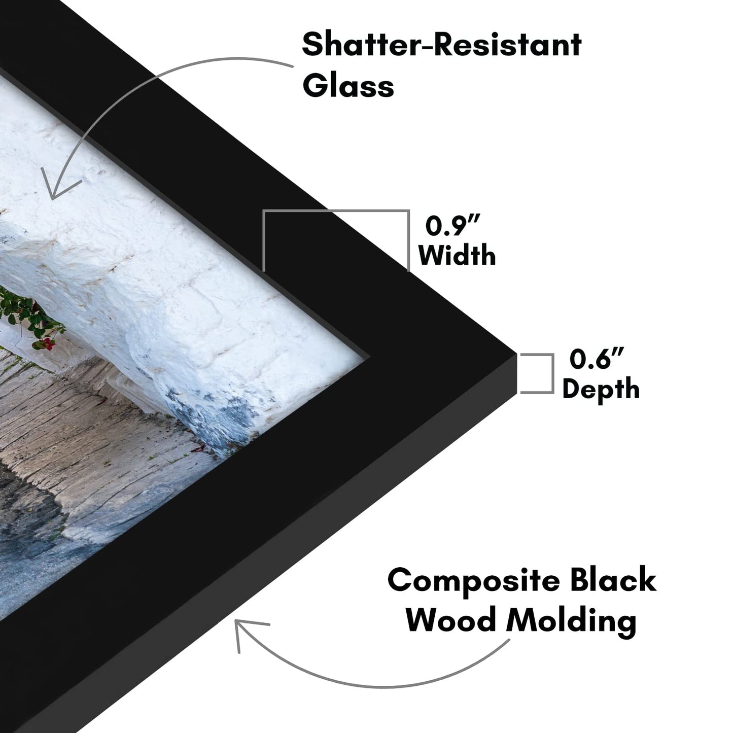 Americanflat 10x13 Picture Frame with Shatter-Resistant Glass - Gallery Style Frame with Engineered Wood - Signature Collection - Photo Frame for Tabletop and Wall Display - Black