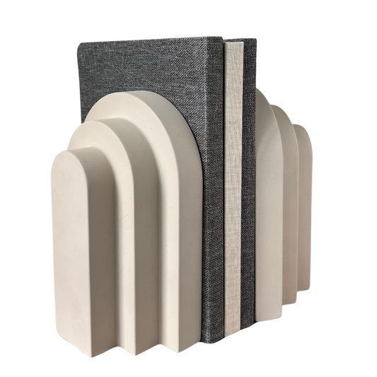 OAKOA Concrete Heavy Book Ends Decorative - Decorative Bookends for Heavy Books - Book Ends for Shelves Decorative - Heavy Duty Bookends for Shelves Decorative - Modern Bookends Decorative