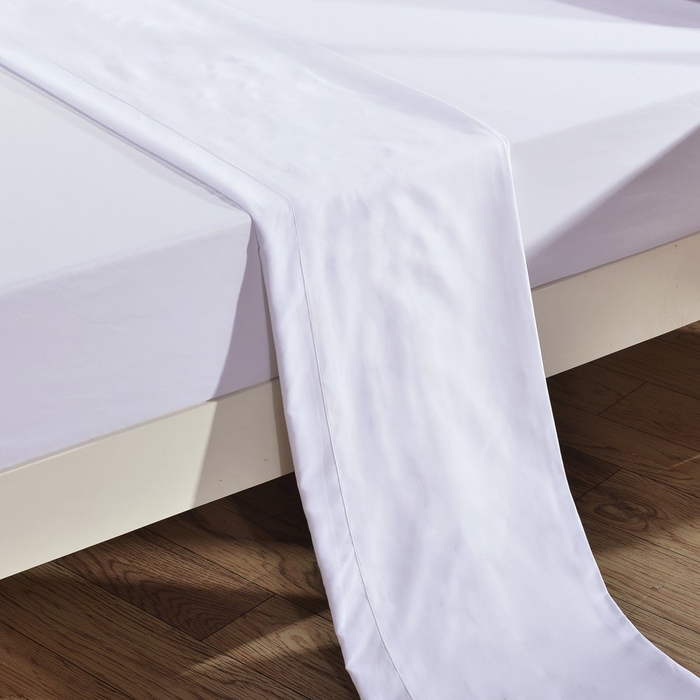 Full Size Flat Sheet Single - 300 Thread Count 100% Egyptian Cotton Quality - Hotel Collection Flat Sheet Sold Separately - White