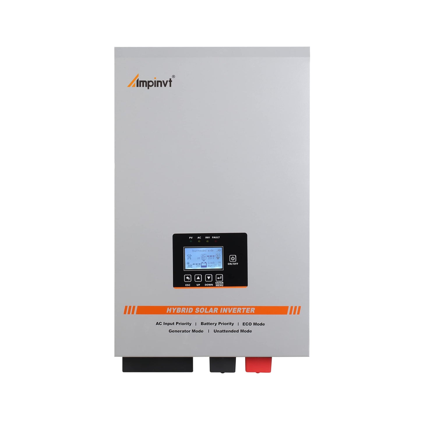 Ampinvt 5000W Hybrid Solar Inverter 48V DC to 120V/240V AC Split Phase Output, Built-in 100A MPPT Solar Controller, Off Grid Low Frequency Pure sine Wave Inverter, for Lead Acid Lithium Gel Battery