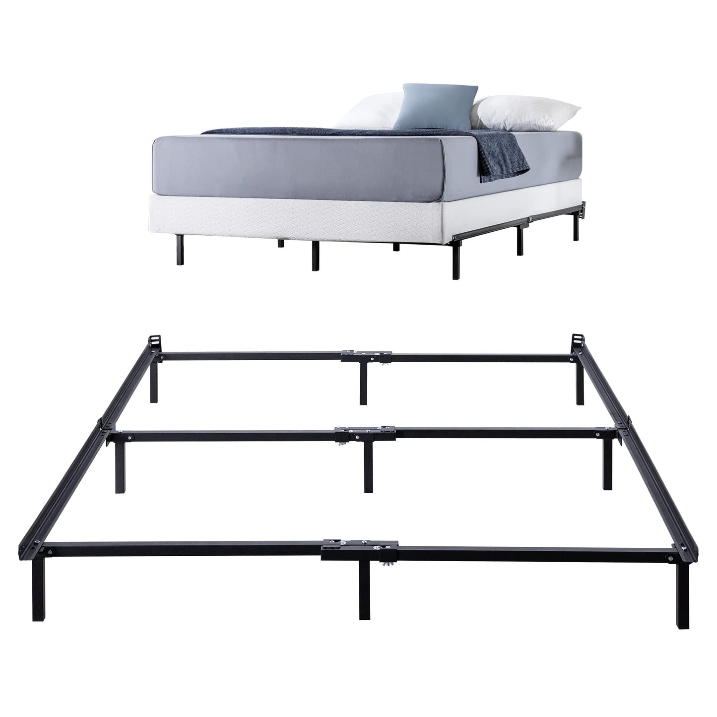 ZINUS Compack Metal Bed Frame, 7 Inch Support Bed Frame for Box Spring and Mattress Set, Black, California King