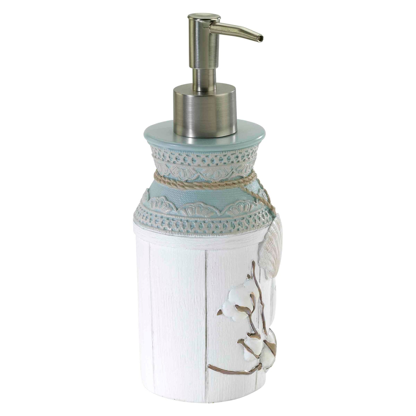 Avanti Linens - Lotion Pump/Soap Dispenser, Countertop Accessories, Farmhouse Chic Bathroom Decor (Farmhoue Shell Collection)