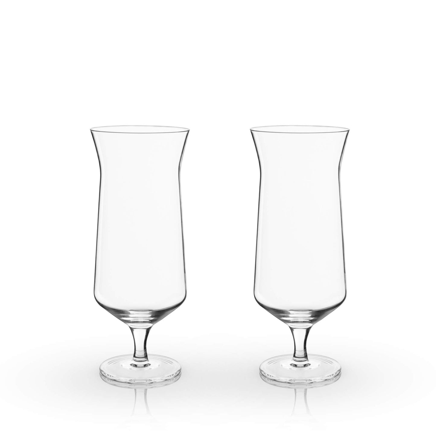 Viski Raye Hurricane Glasses, Perfect for Pina Coladas, Tropical Cocktail Glass, Crystal Glasses Gift set of 2, Clear, 14oz