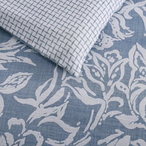 Nautica- King Comforter Set, Cotton Reversible Bedding Set, All Season Designer Home Décor (Tortola Blue, King)