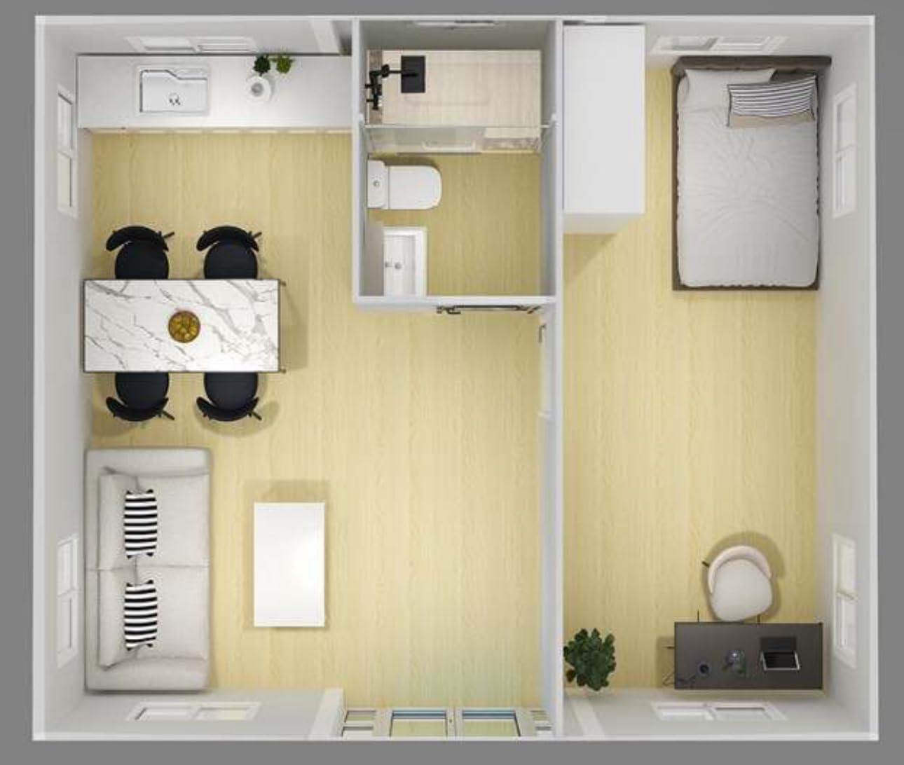 New 2024 Expandable House Portable Prefabricated Tiny Home with Kitchen cabinets,Expandable Container House,bedrooms, Kitchen, Bathroom, Modern Home, with Thermal Break Door.