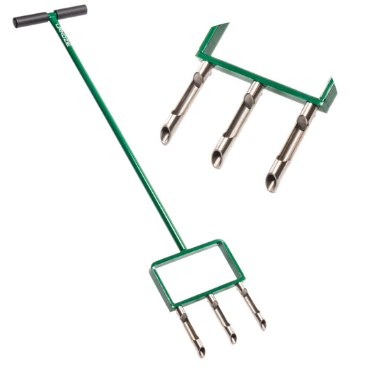 Landzie Hollow Tine Lawn Aerator Tool - 42 Inch Core Aerator and Grass Aeration Tool Lawn Tools - Stainless Steel Manual Lawn Aerator Plug Aerator and Aerator Lawn Tool for Soil Compaction Yard Tools