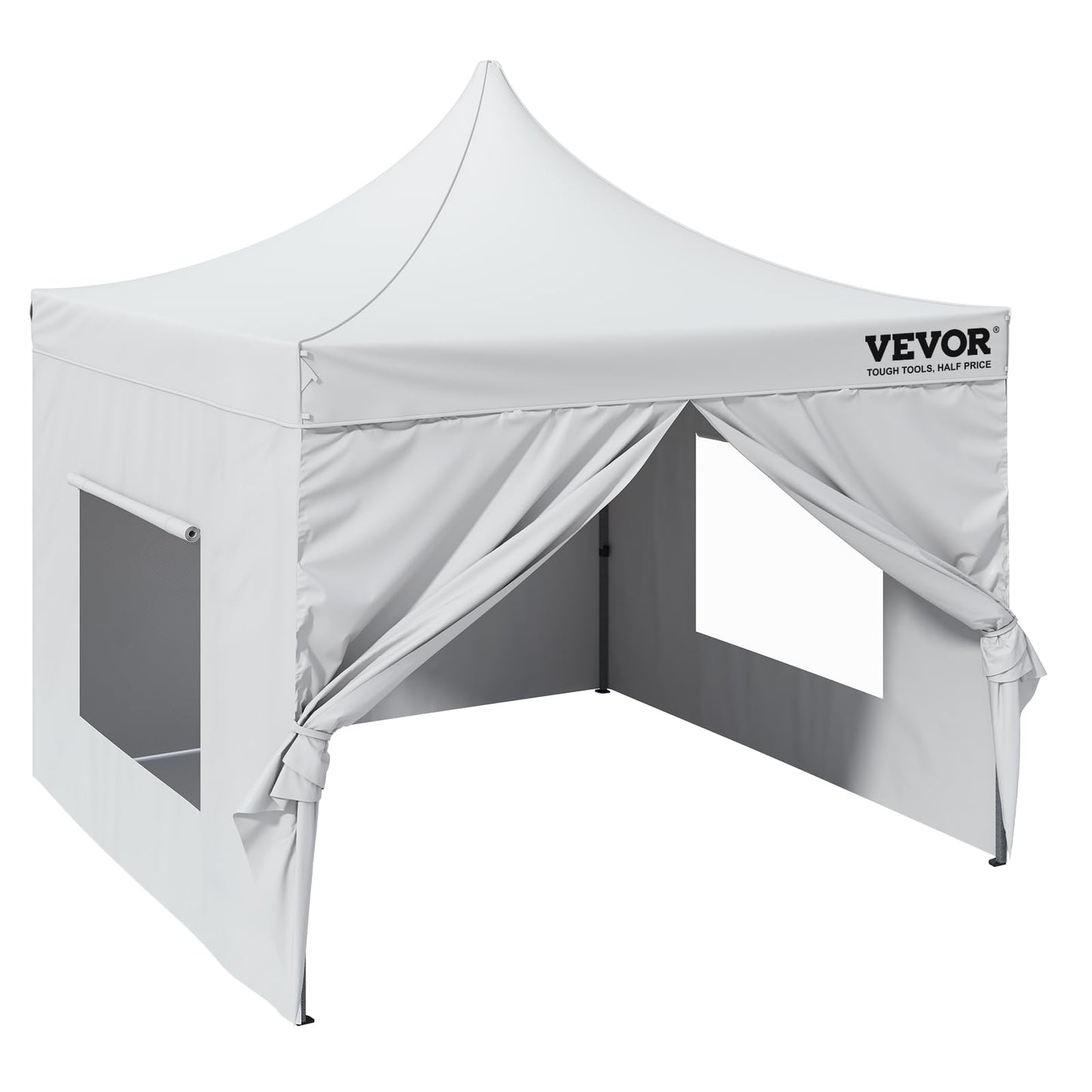 VEVOR 10x10 FT Pop up Canopy with Removable Sidewalls, Instant Canopies Portable Gazebo & Wheeled Bag, UV Resistant Waterproof, Enclosed Canopy Tent for Outdoor Events, Patio, Backyard, Party, Camping