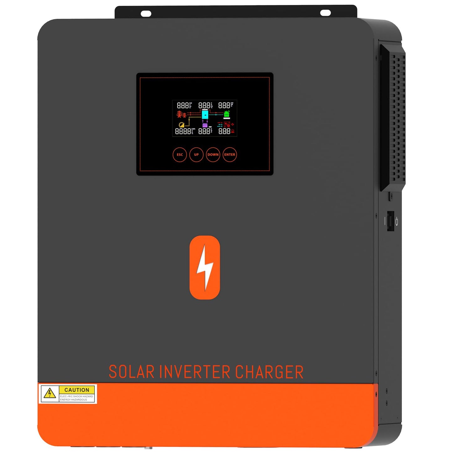 Solar Inverter 3600W 24V Built-in 120A MPPT Controller+80A AC Charger, 3600-watt Pure Sine Wave Power Inverter Max.PV Input 4200W, 500V, fit for 24V Lead-Acid and Lithium Batteries