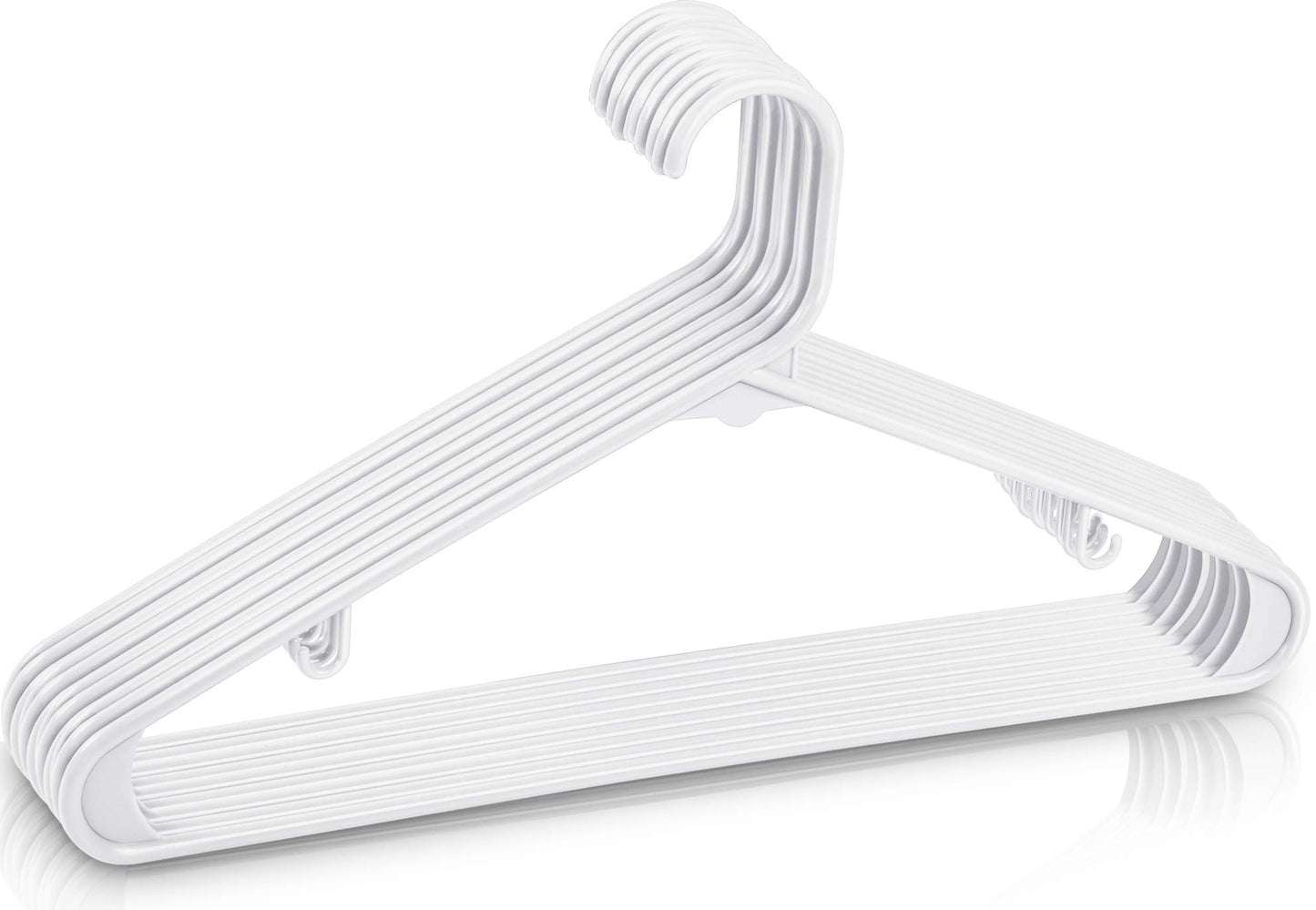 Utopia Home Plastic Hangers 30 Pack - Clothes Hanger with Hooks - Durable & Space Saving Coat Hanger - Heavy Duty White Hangers - Skirt Hangers