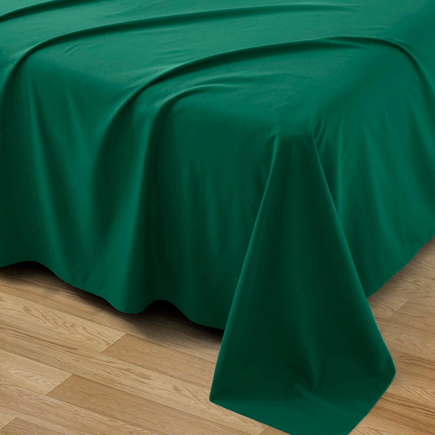 SiinvdaBZX 2 Pack Full Size Flat Sheet Only, Soft Breathable Brushed Microfiber Fabric Bed Top Sheet Only - Wrinkle, Fade Resistant - Forest Green