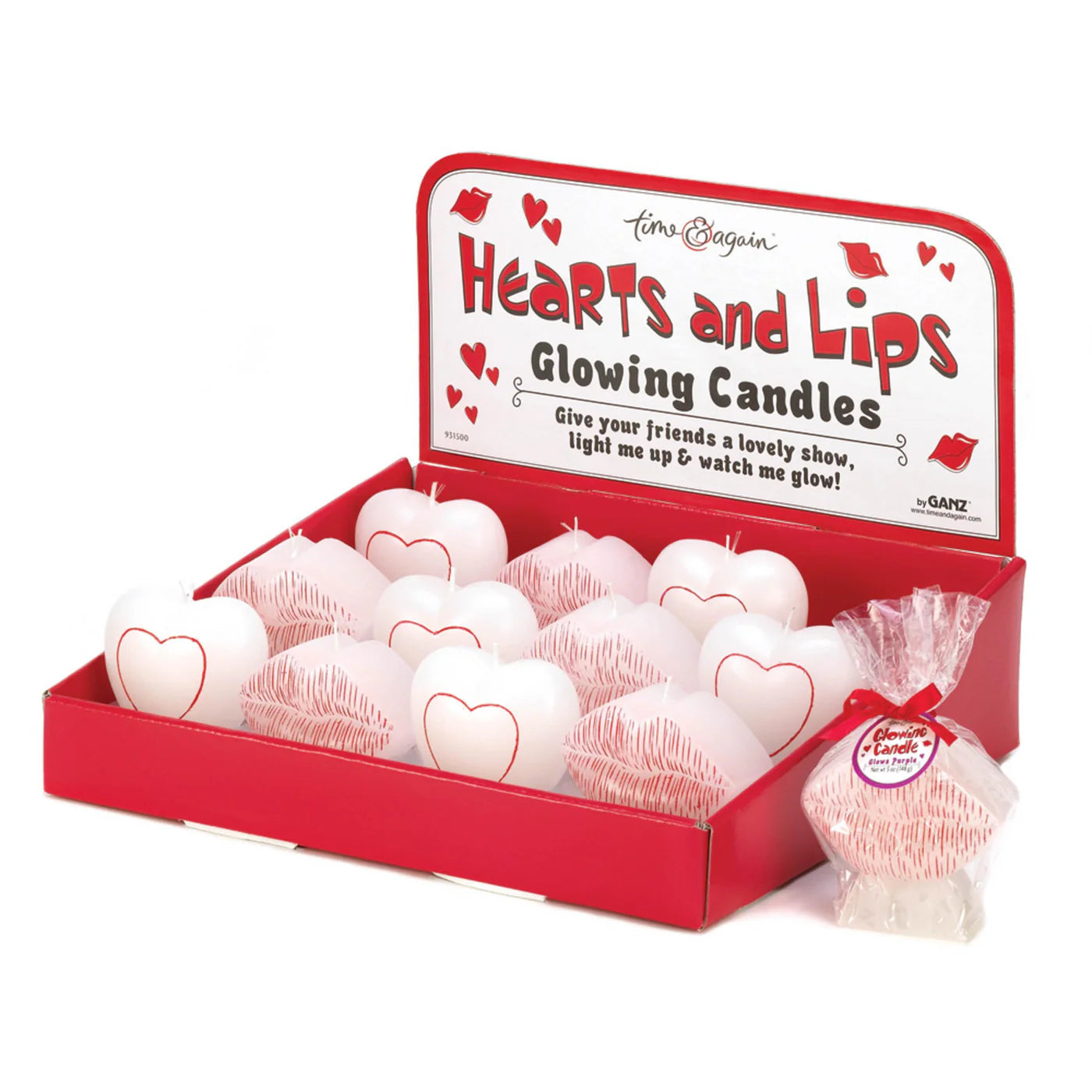 Hearts And Lips Glow Candles