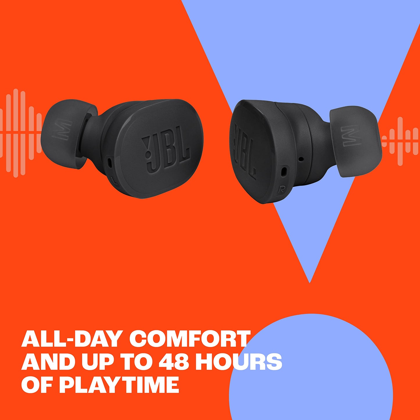 JBL Tune Buds - True wireless Noise Cancelling earbuds, JBL Pure Bass Sound, Bluetooth 5.3, 4-Mic technology for Crisp, Clear Calls, Up to 48 hours of battery life, Water and dust resistant (Black)