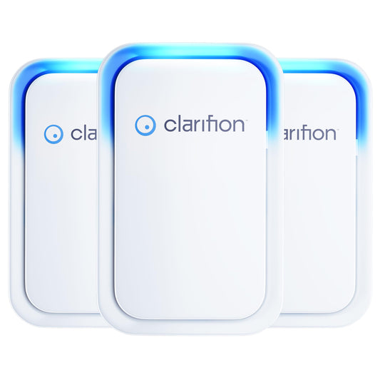 Clarifion - Air Ionizers for Home (3 Pack), Negative Ion Filtration System, Quiet Air Freshener for Bedroom, Office, Kitchen, Portable Air Filter Odor, Smoke Dust, Pets, Eliminator, Mini Air Cleaner