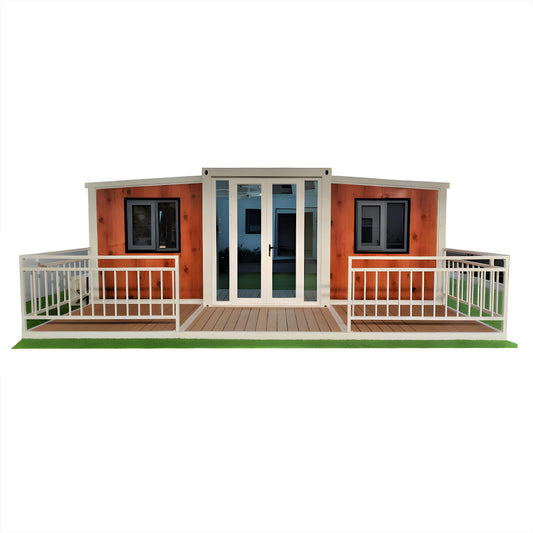 ZK Luxury Villa - Prefabricated Expandable Folding House (20ft x 20ft) with 2 Bedrooms, Living Room, Hall, Bathroom, Kitchen, Terrace - Quality Craftsmanship for Modern Living
