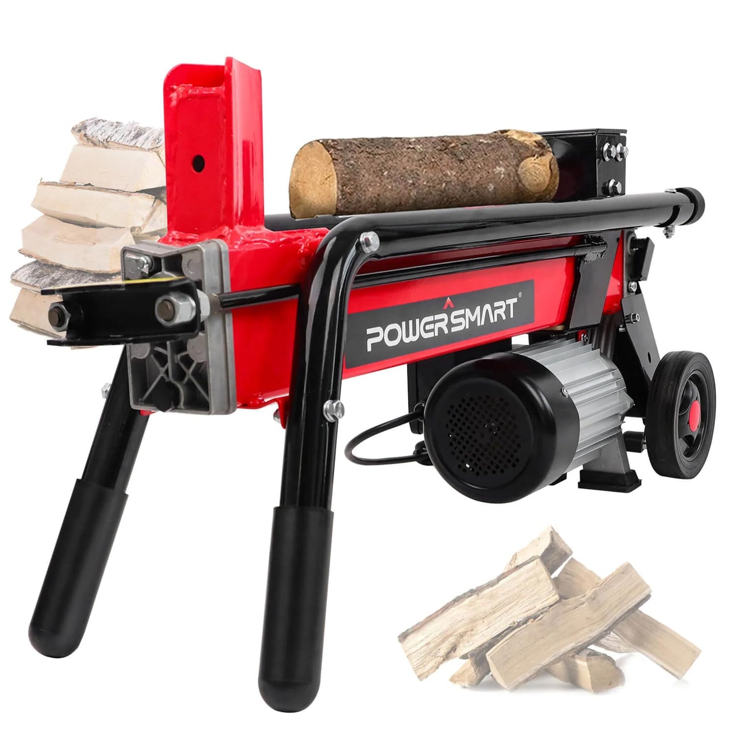 PowerSmart PS9006 Electric 6-Ton Log Splitter, Red