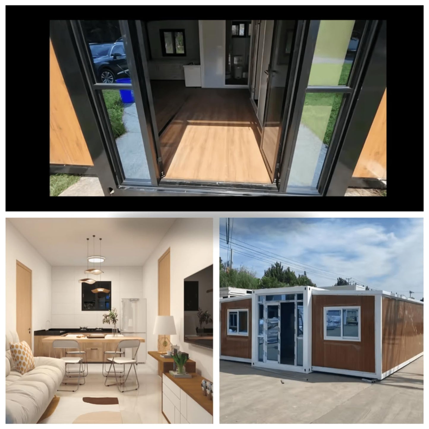 Tiny Home Kit Prefab House, 20Ft Portable & Foldable House, 2BR, 1l/r, 1BA Customizable, Well Furnished Steel House to Live in, Versatile for Various uses. Modern Lux Living