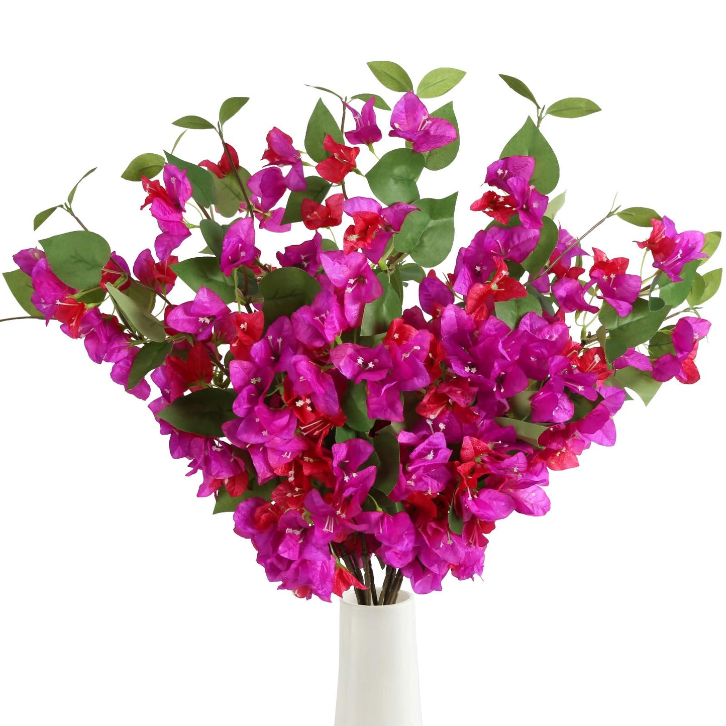 INSUNSIX Silk Bougainvillea Branches Artificial Flowers 12PCS 31.50" Long Stem Faux Bougainvillea Floral Fake Bougainvillea Hanging Flower Vines for Wedding Centerpieces Home Table (Fuchsia Mixed)