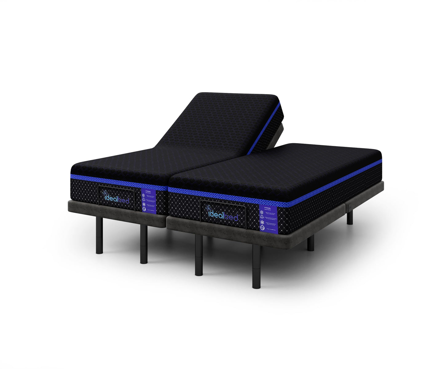 iDealBed S4 Nebula Luxury Hybrid Mattress + 4i Custom Adjustable Bed Sleep System, Comfort, Cooling & Support, Advanced Silent Operation, Massage (Medium Firm, Split Queen)