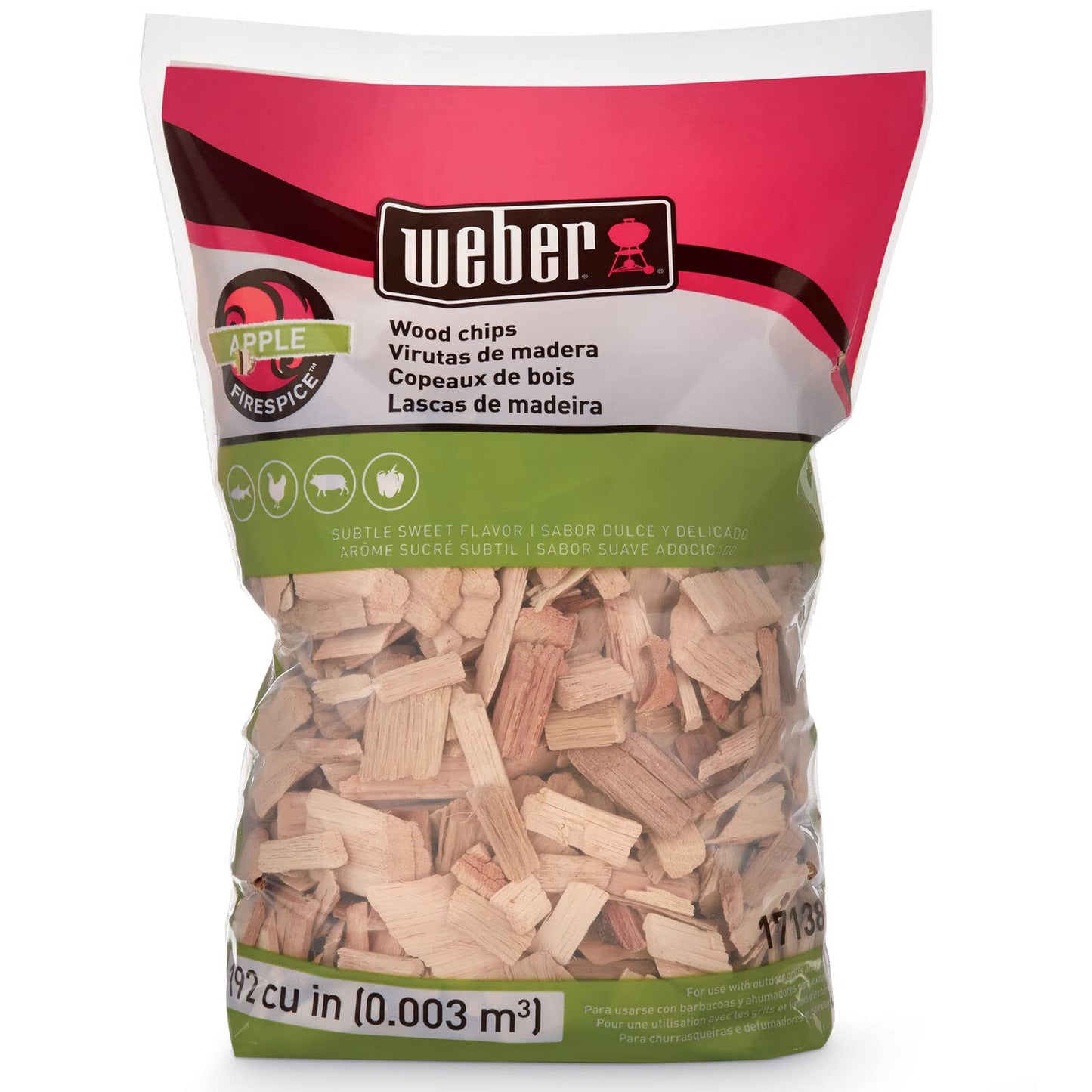 Weber Wood Cubic Meter Stephen Products 17138 Apple Chips, 192 cu. in. (0.003 cubi