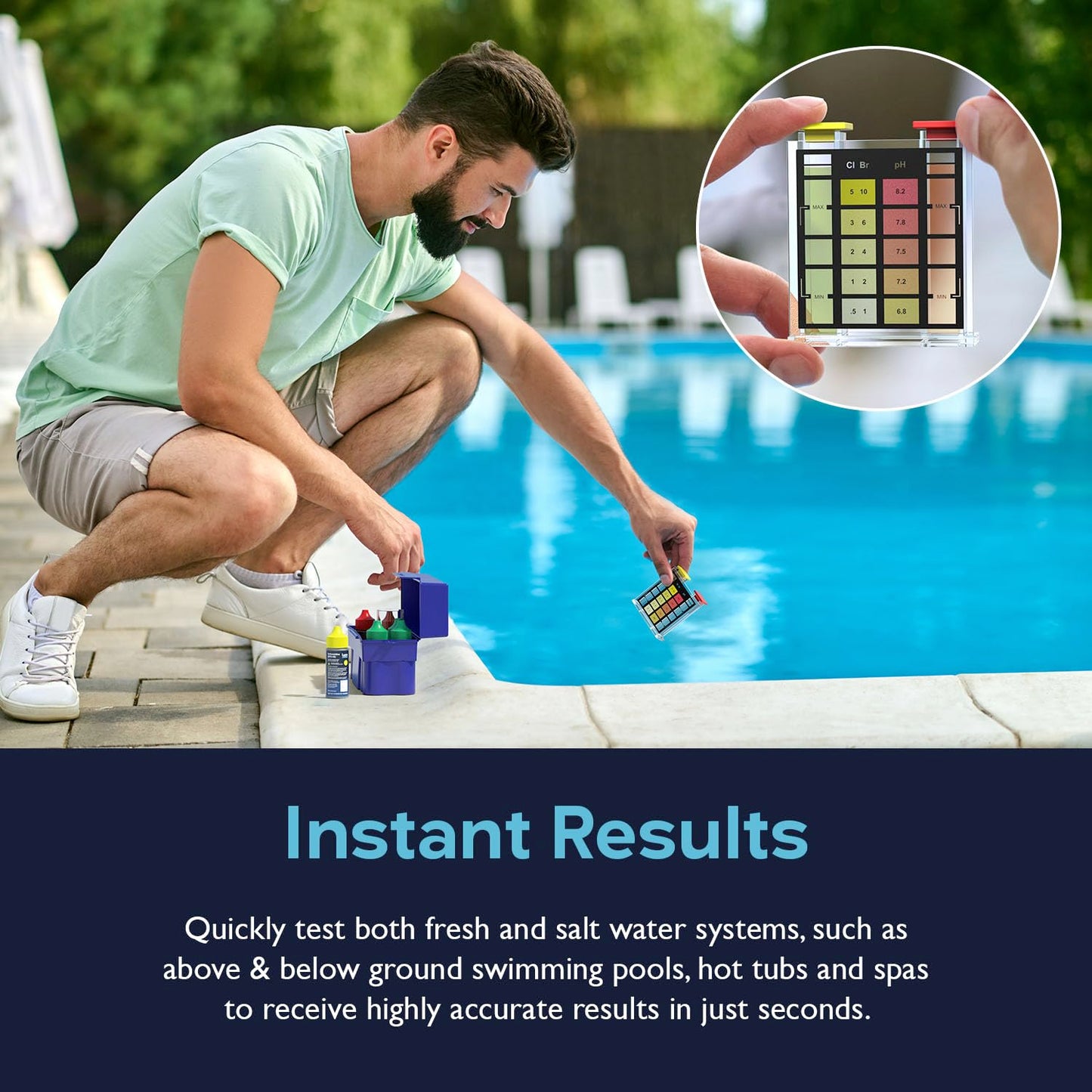 Lupo 5-in-1 Water Test Kit for Swimming Pools & Spas | Water Chemical Test Kit for Total Chlorine, Total Bromine, pH, Acid Demand and Total Alkalinity