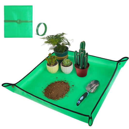 HNXTYAOB Repotting Mat for Indoor Plant Transplanting and Mess Control 27"x 27" Thickened Waterproof Potting Tray Foldable Succulent Potting Mat Portable Gardening Mat Garden Gifts for Women & Men