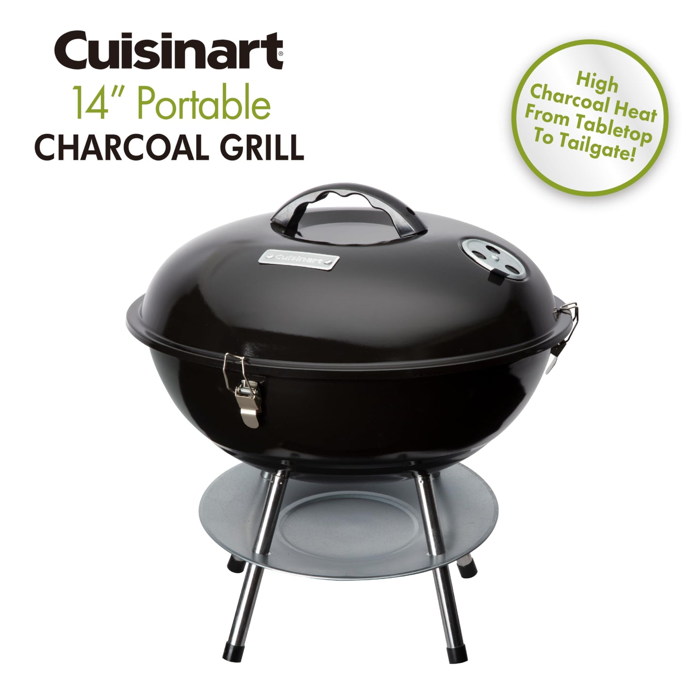 Cuisinart CCG-190 Portable Charcoal Grill, 14-Inch, Black