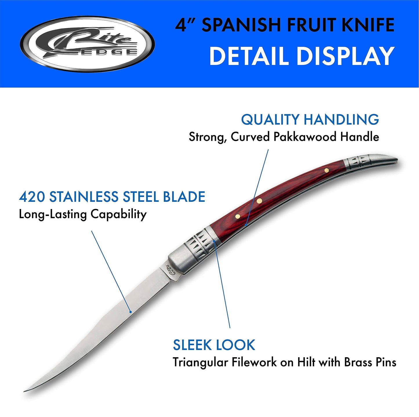 Rite Edge Szco Supplies 4-Inch Spanish Fruit Knife