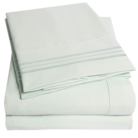 1500 Supreme Collection King Sheet Sets Mint Green - Luxury Hotel Bed Sheets and Pillowcase Set for King Mattress - Extra Soft, Elastic Corner Straps, Deep Pocket Sheets, King Mint Green
