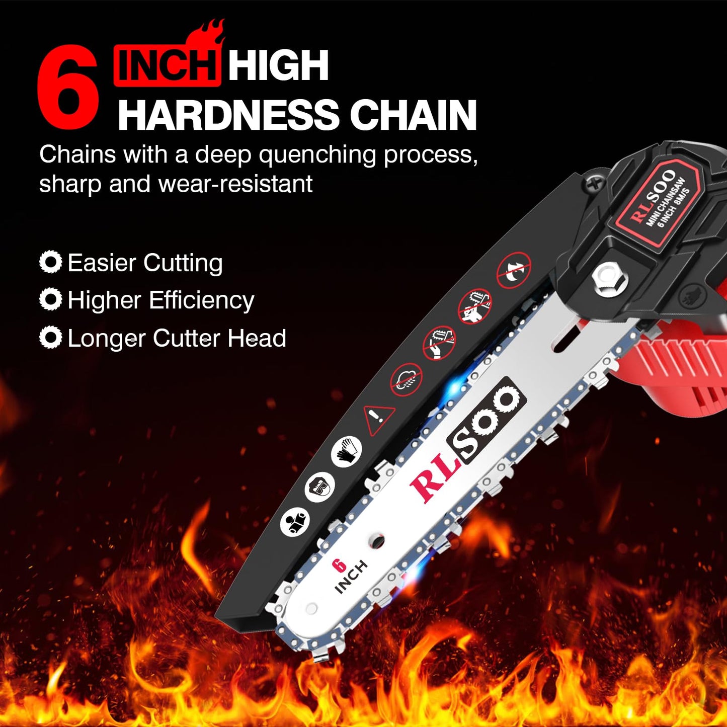 Mini Chainsaw, 6-Inch Electric Chainsaw Cordless, 2024 Upgraded Portable Handheld Small Chain saw for Wood Cutting, Tree Trimming, Courtyard, Household, and Garden (Includes 2 Batteries and 3 Chains)