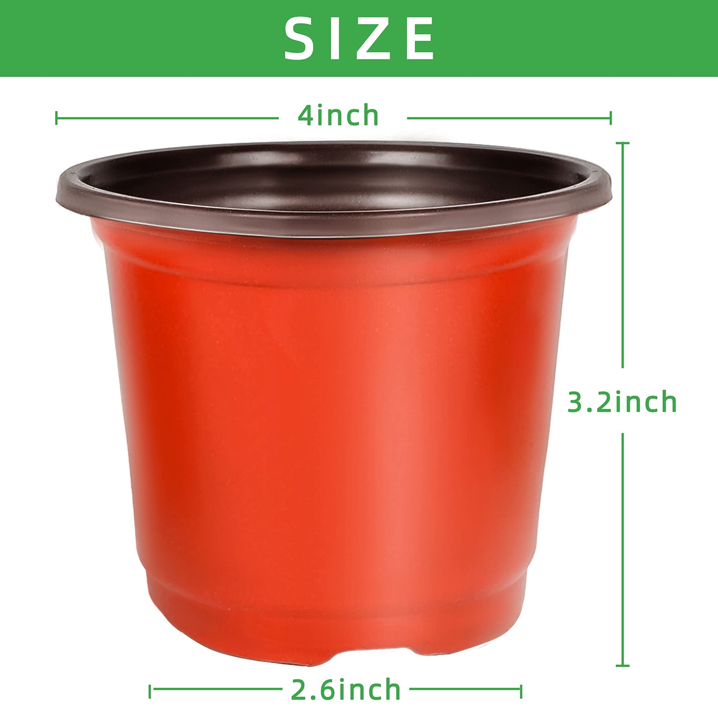 TDHDIKE Plastic Planter Nursery Pots 4" Small (50pcs Pots and 50pcs Labels) Seedlings Flower Pots Container Seed Starting Pots for Plants