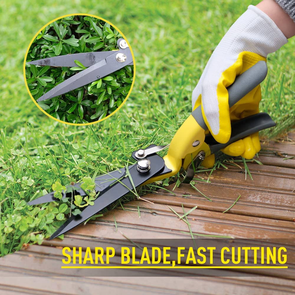 Byhagern Upgraded Grass Shears, Hand Grass Clippers, Grass Trimming Shears for Garden, Lawn Edges