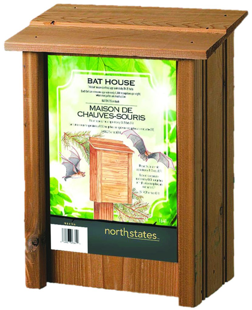 North States Bat House model 1641 Easy for Bats to Climb and Roost. Large,Triple Chambers Holds Up to 75 Bats, Natural Wood (5.25” x 9” x 12” high)