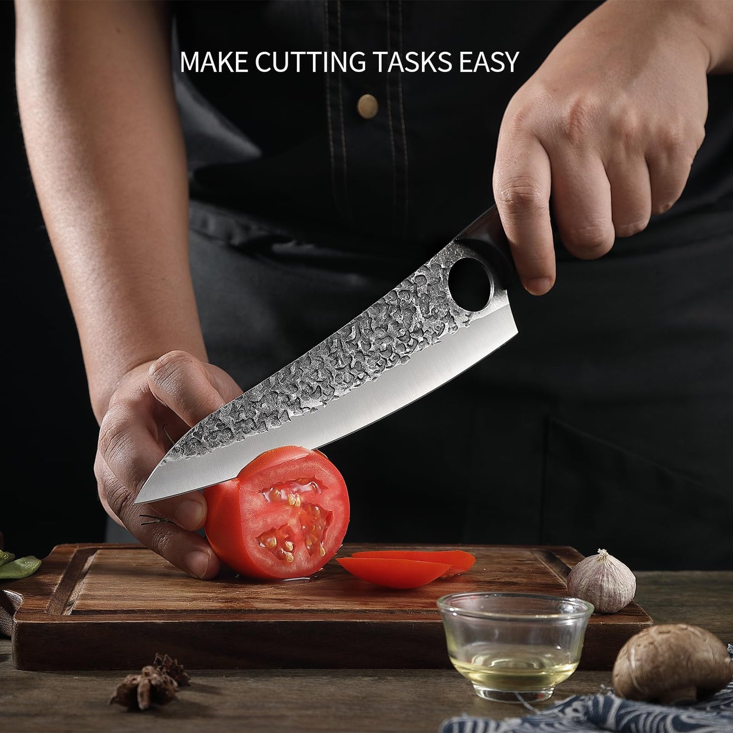 XCHIEF PRO 8.15'' Gyutou Chef Knife - Sharp Kitchen Knife for Meat Cutting, Japanese High-Carbon Steel Cooking Knife, Full Tang Design Butcher Knife, Kitchen Gadgets with Premium Gift Box