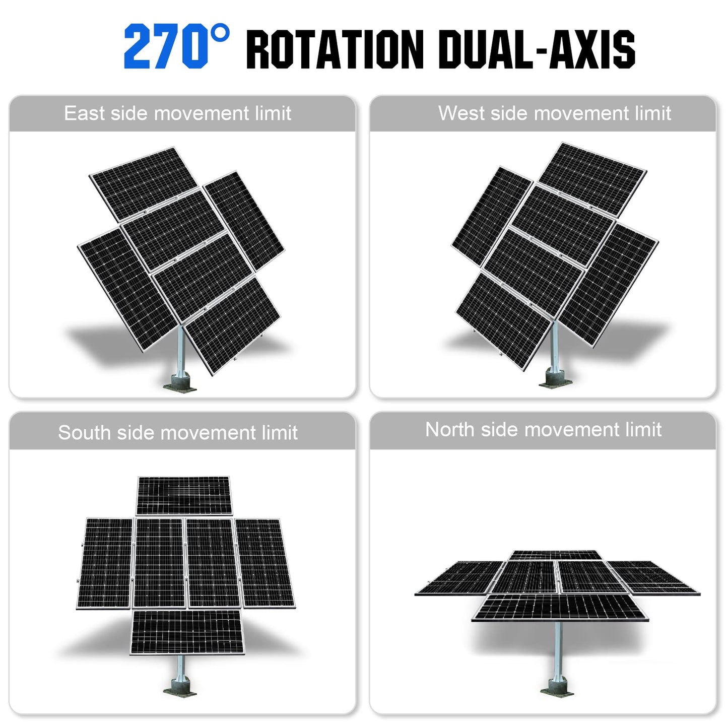 ECO-WORTHY Solar Panel Dual Axis Tracking System (Increase 40% Power) with Tracker Controller, Complete Solar Tracker Kit, Ideal for Different Solar Panels, for Yard/Farm/Field