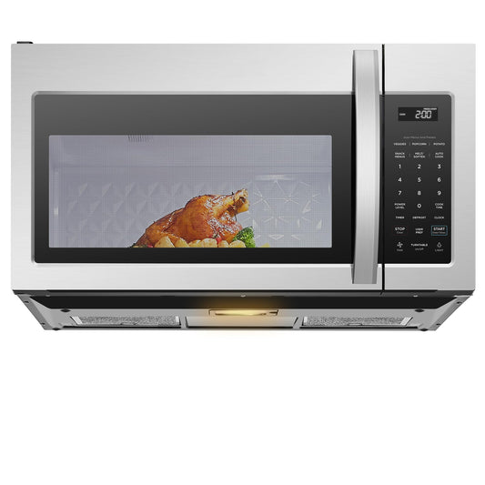 Midea MOR17BSA-SS 1.7 Cu.ft. Over The Range Microwave Oven with Smart Touch Panel, Auto Cooking Menu, 1000 W, 300 CFM Ventilation, in Stainless Steel