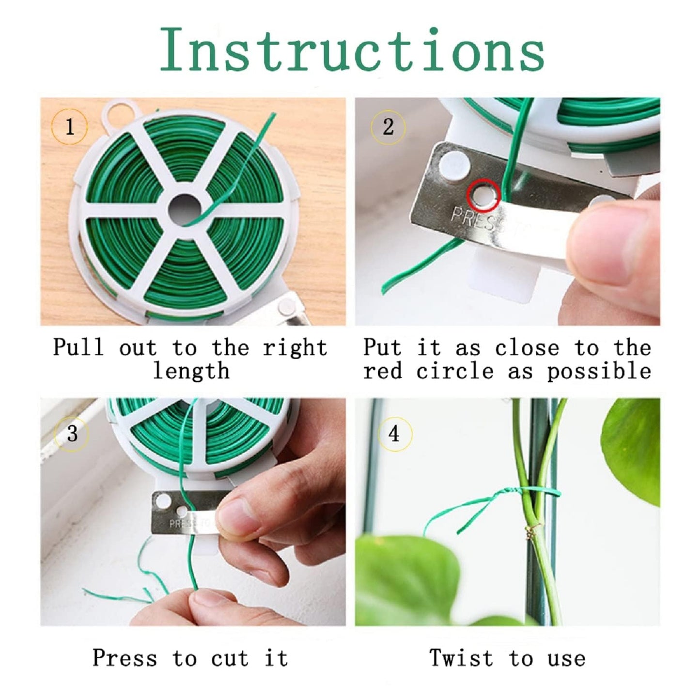 Twist Tie, 328 Feet (100m), green cable ties with Cutter, Garden Plant Ties Reusable, Green Twist Ties for plants Gardening Tomatoes Tie garden ties for plants,garden twist ties flowers Climbing