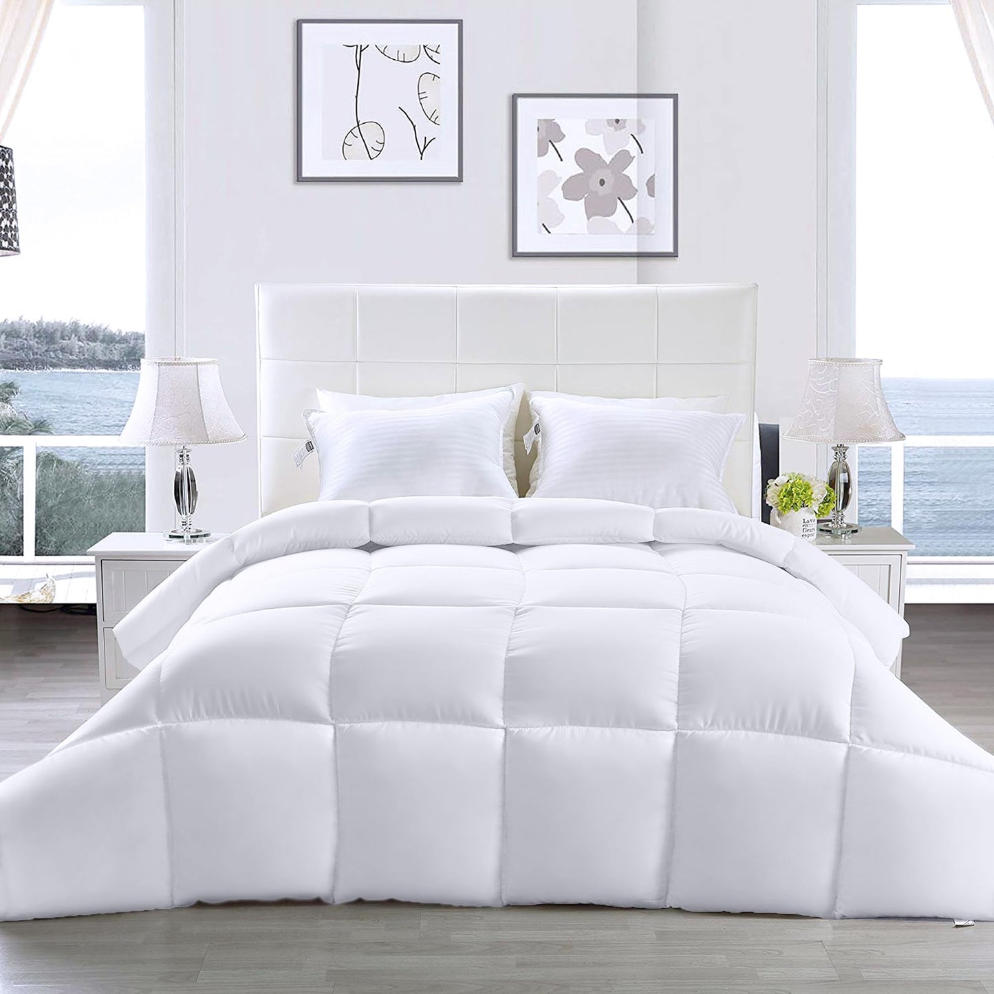 Utopia Bedding Comforter - All Season California King Comforter - White Cal King Comforter - Plush Siliconized Fiberfill - Box Stitched