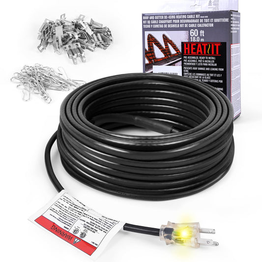 HEATIT HIRD 80 feet 5 Watts Per Foot Roof & Gutter Snow De-Icing Cable