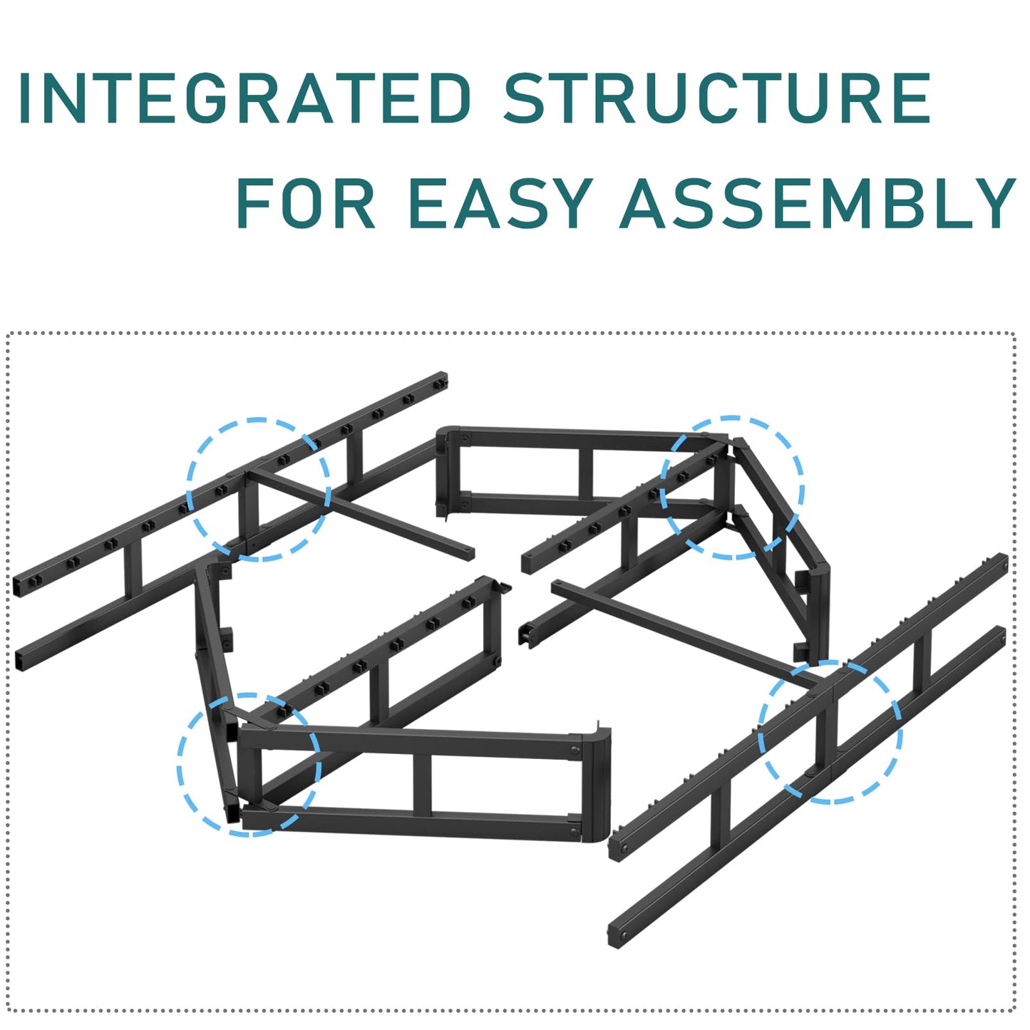 Hunlostten 7 in High Heavy Duty Queen Bed Frame, Low Queen Size Bed Frame No Box Spring Needed, Sturdy Steel Support Mattress Foundation, Easy Assembly, Noise Free