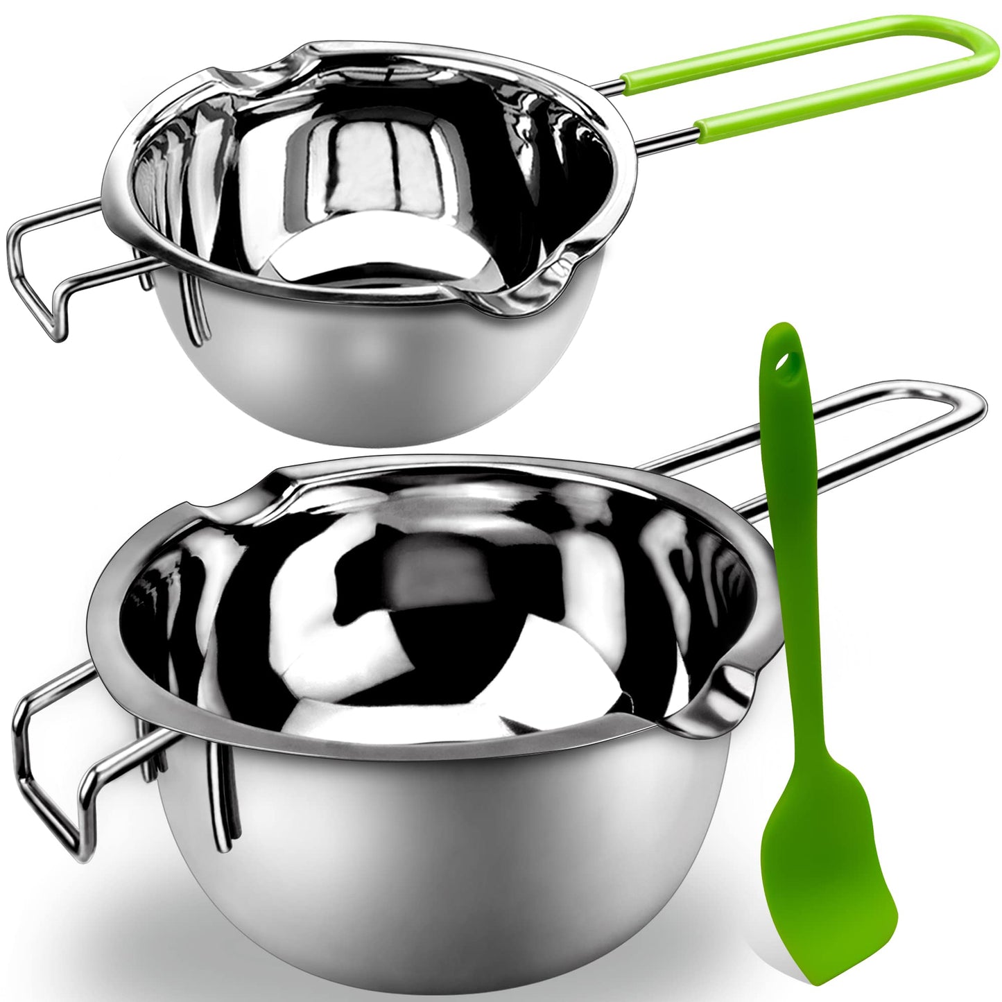 Double Boiler Pot Set for Melting Chocolate, Butter, Cheese, Caramel and Candy - 18/8 Steel Melting Pot, 2 Cup Capacity, Including The 1000ml and 600ml Capacity…